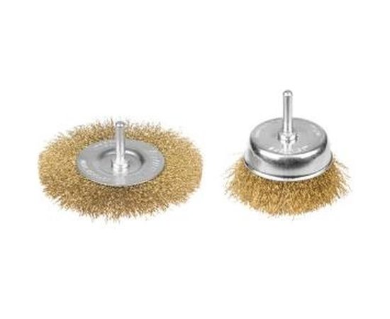 Набор MASTER щетки-крацовки (витая латунированная проволока 0,3 мм, дисковая 100 мм, чашечная 75 мм, 2 шт.) STAYER 35150-H2_z01 