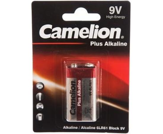 Батарейка Крона Plus Alkaline 9В, 6LF22, 6LR61 Camelion 1655 
