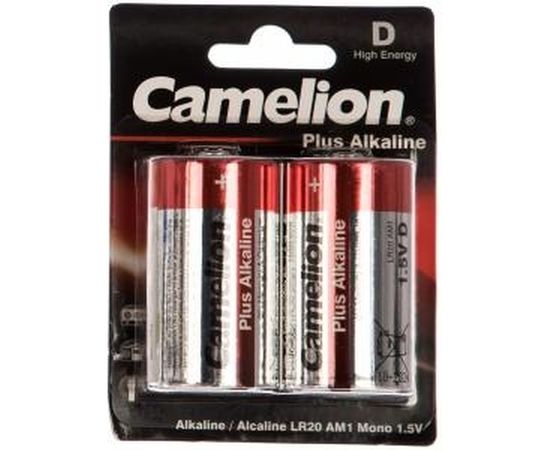 Батарейка 1.5В Camelion, LR20 Plus Alkaline BL-2, 1654 