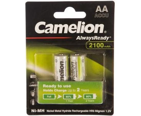 Аккумулятор 1.2В Camelion AA- 2100mAh Ni-Mh Always Ready BL-2, 7966 