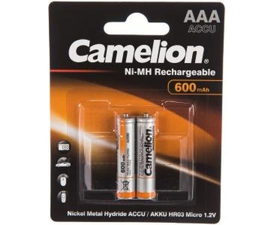 Аккумулятор Camelion 1.2В AAA-600mAh Ni-Mh BL-2, 2695 
