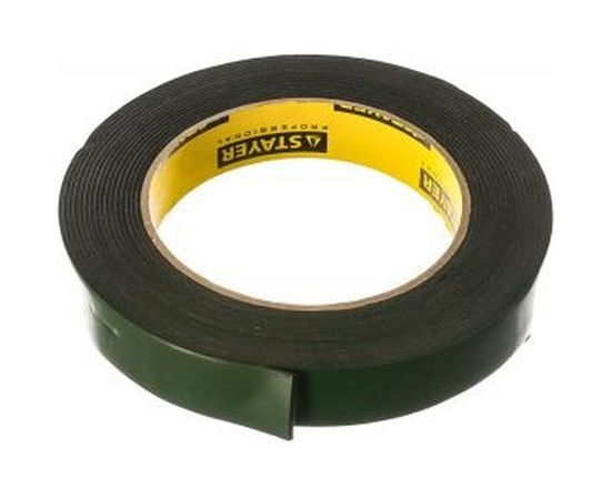 Клейкая монтажная лента STAYER Profi на вспененной основе черная 19 мм х 5 м 12233-19-05 