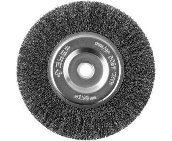 Щетка дисковая (150х12.7 мм; 0.3 мм; витая стальная проволока) для точильно-шлифовального станка Зубр 35185-150_z02 