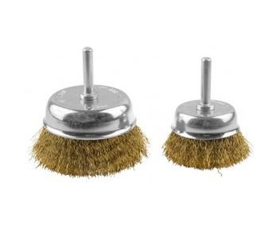 Набор щеток ПРОФЕССИОНАЛ 2 шт. для дрели (50/75 мм; латунированная проволока 0,3 мм) Зубр 3531-H2_z02 