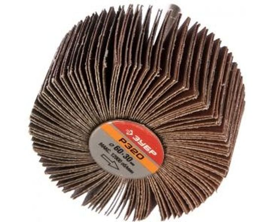 Круг шлифовальный веерный лепестковый на шпильке (30х60 мм; P320) Зубр 36602-320 – изображение 2