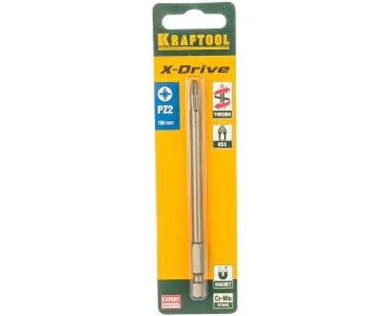 Биты ЕХPERT торсионные кованые, обточенные (Cr-Mo, PZ2, 100 мм, 1 шт.) KRAFTOOL 26123-2-100-1 – изображение 2