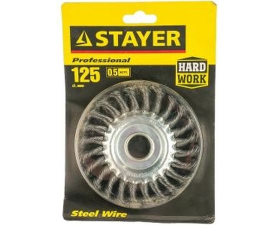 Щетка дисковая для УШМ (125 мм; 22.2 мм) STAYER 35120-125 – изображение 2