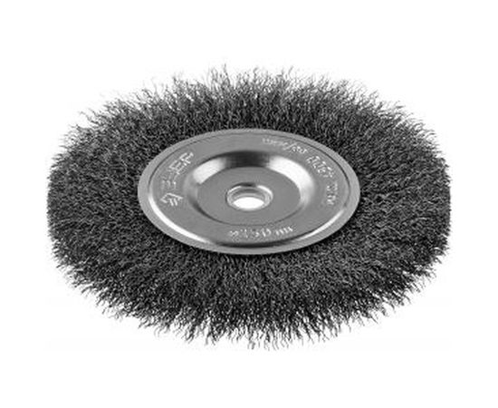 Щетка дисковая (150х12.7 мм; 0.3 мм; витая стальная проволока) для точильно-шлифовального станка Зубр 35185-150_z02 – изображение 7