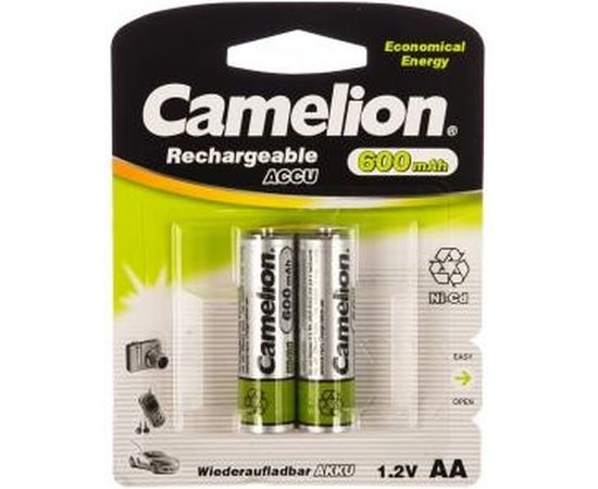Аккумулятор Camelion 1.2В, AA-600mAh Ni-Cd BL-2, 1657 – изображение 2