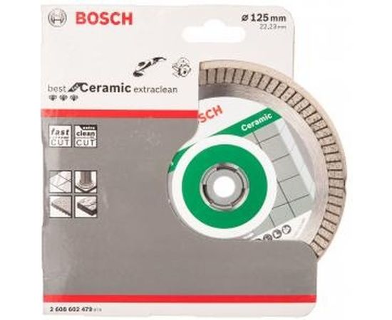 Диск алмазный отрезной Best for Ceramic Extraclean Turbo (125х22.2 мм) для УШМ Bosch 2608602479 – изображение 2