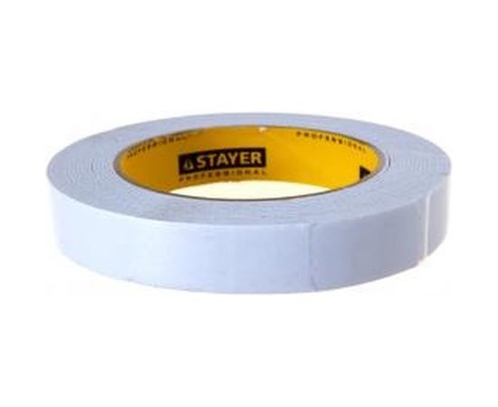 Лента PROFI клейкая двусторонняя, на вспененной основе (5 м; 19 мм; белая) STAYER 12231-19-05 – изображение 7