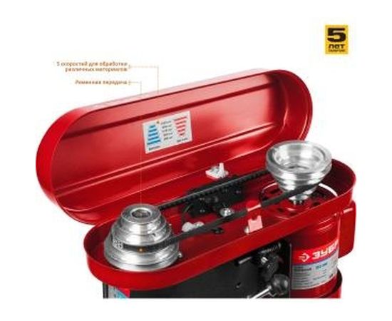 Сверлильный станок Зубр безопасный выключатель, 5 скоростей, патрон 13 мм, 350Вт ЗСС-350 – изображение 2