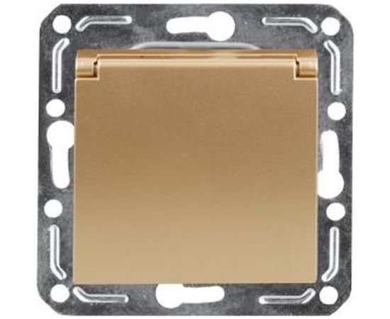 Бытовая розетка с крышкой и заземлением Volsten V01-16-R18-M Magenta Dorado, 10044 