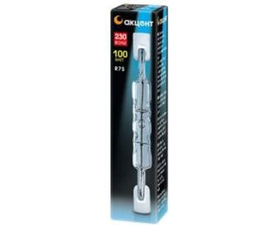 Галогенная лампа АКЦЕНТ J78 230В, 100W, R7s, линейная, 78мм 4606400204381 