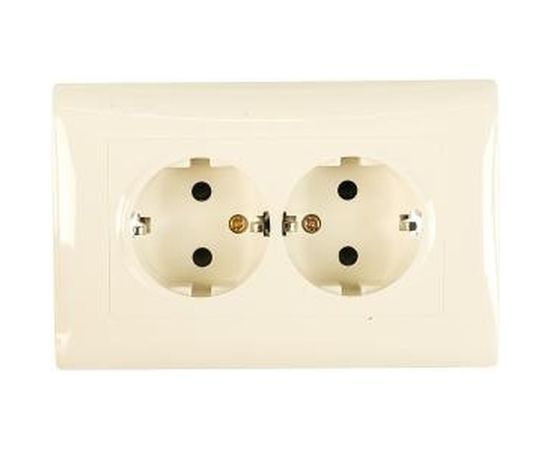 Двухместная розетка с заземлением Volsten V01-11-R24-S, Magenta, 8989 