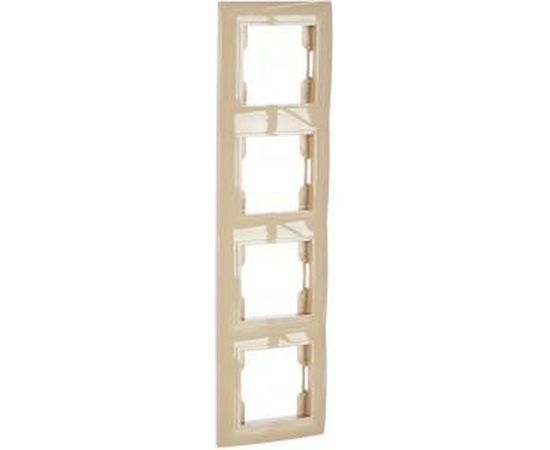 Вертикальная 4-местная рамка Volsten Violet V01-22-A42-M кремовая 9978 