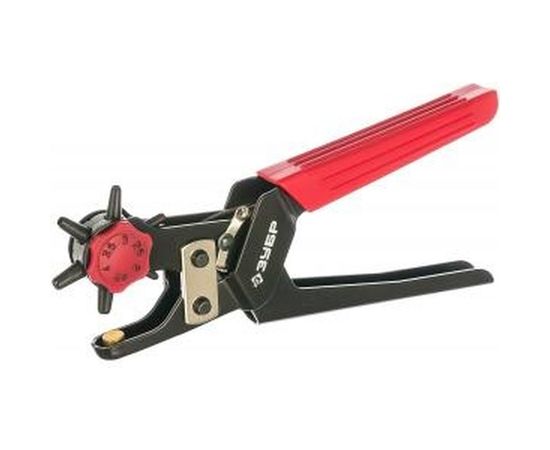 Револьверный дырокол для кожи, усиленный, 6-в-1, 2-4,5мм Зубр МАСТЕР 22945 