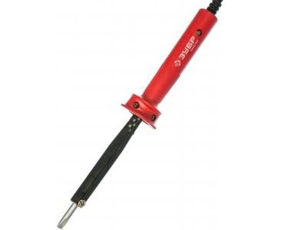 Электропаяльник ЗУБР МАСТЕР с пластиковой рукояткой и долговечным жалом, форма клин, 60Вт 55400-60 