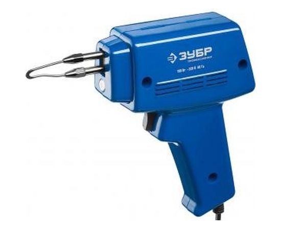 Импульсный паяльник Зубр Профессионал в наборе 2 сменных жала канифоль припой 150 Вт 55412-H4_z01 
