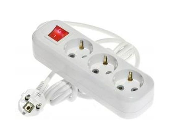 Сетевой удлинитель LUX У3-ЕВК-03 с выключателем, 3-местный, с заземлением, 250В 16А, 3м 4606400418009 