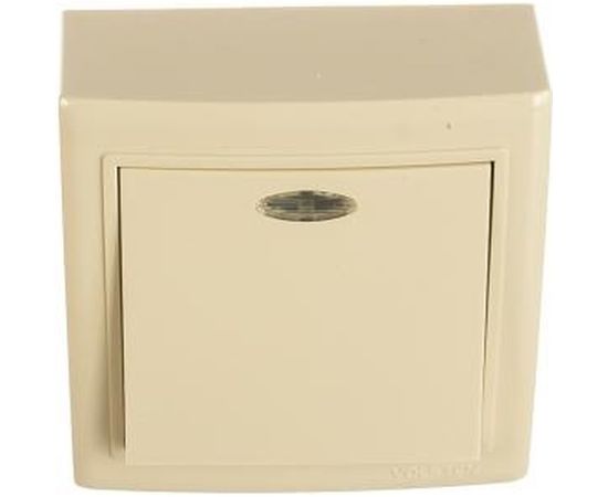 Одноклавишный переключатель c индикатором, крем Volsten Solar V01-32-P12-S 9855 