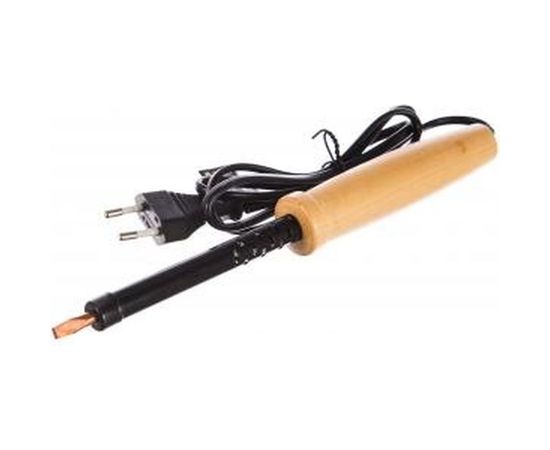 Электропаяльник ЗУБР МАСТЕР с деревянной рукояткой и долговечным жалом, форма клин 60Вт 55405-60 