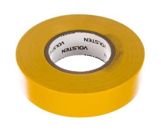 Изолента Volsten V02-7Y-18х19-20 0,18х19 мм, желтая, 20 метров 9784 