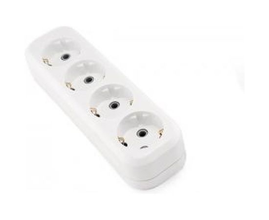Колодка (розетка удлинителя) LUX У4-Е 4-местная, с заземлением, 250В 16А 4606400416616 