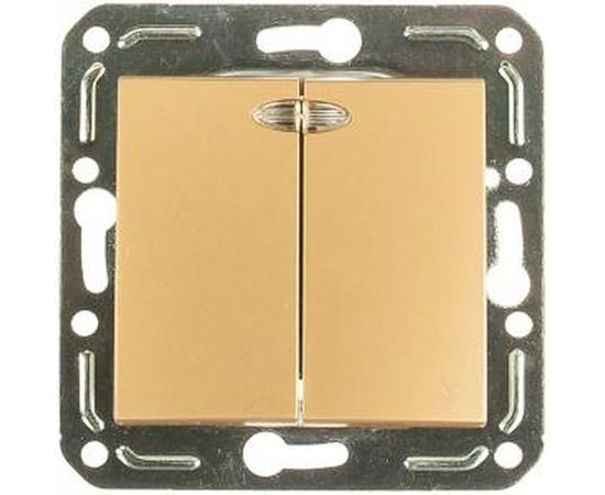 Двухклавишный выключатель с индикатором Volsten Dorado Magenta V01-16-V22-M 10051 