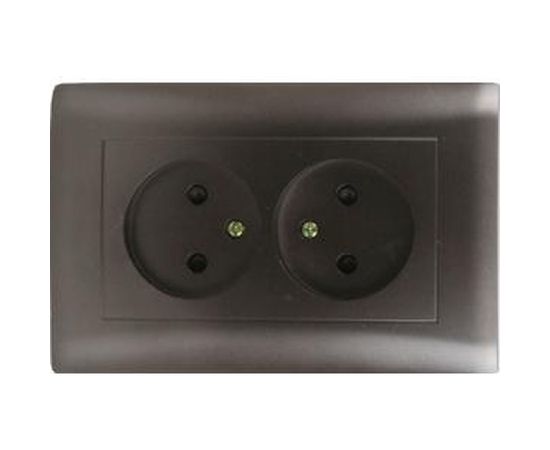 Двухместная розетка Volsten V01-14-R22-S Magenta Nero, 10001 