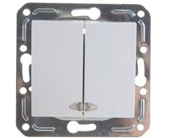 Двухклавишный выключатель с индикатором Volsten V01-11-V22-M, Magenta, 9012 