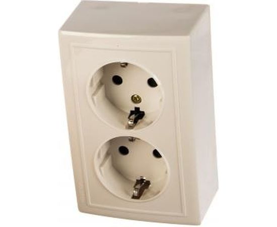Двухместная розетка с заземлением Volsten V01-31-R24-S, Solar, 9846 