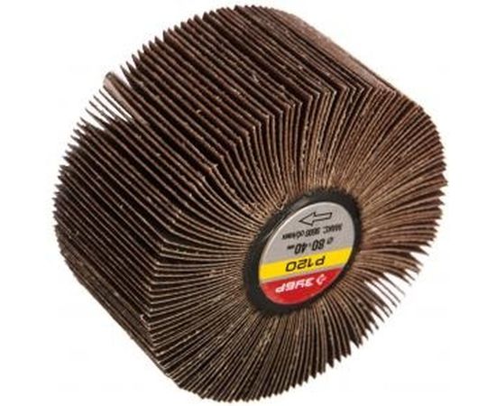 Круг веерный лепестковый (40х80 мм; Р120) Зубр 36604-120 