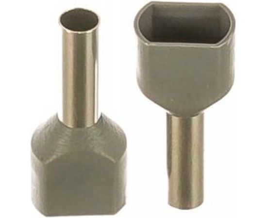 Наконечник IEK НшвИ, 2x4-12, ИЭК, НГИ2, 100шт, серый UTE10-D4-0-100 