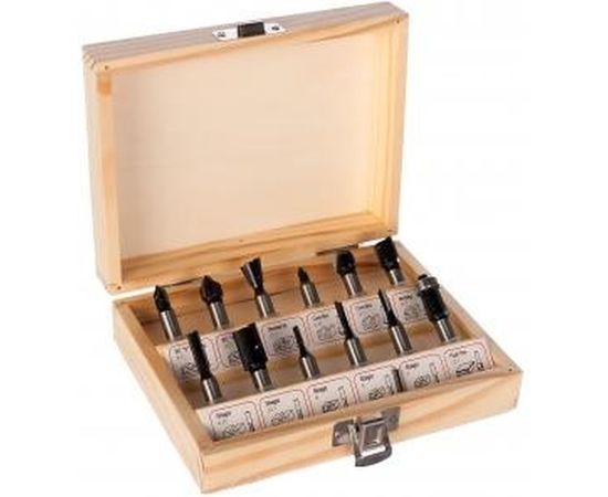 Набор фрез 1203 (12 шт; хвостовик 8 мм) по дереву Калибр 00000024857 