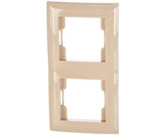 Вертикальная 2-местная рамка Volsten Violet V01-22-A22-M кремовая 9976 