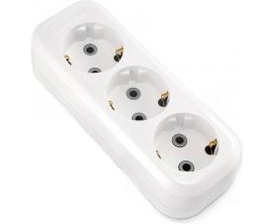 Колодка (розетка удлинителя) LUX У3-Е 3-местная, с заземлением, 250В 16А 4606400416593 