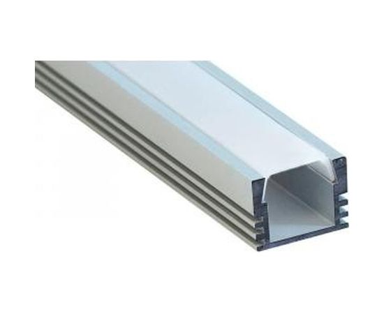 Накладной профиль FERON серебро 2м, с заглушкой, д/LED лент 10266 