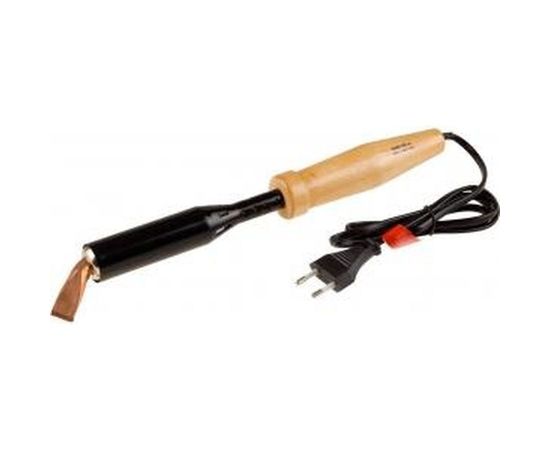 Электропаяльник Зубр Мастер для лужения с деревянной рукояткой и долговечным жалом форма клин 150 Вт 55405-150_z01 
