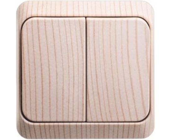 Выключатель Schneider Electric 2-клавишный ОП Этюд Дача 10А с индикатором, сосна SchE BA10-006D 