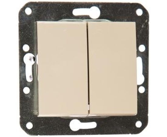 Двухклавишный выключатель Volsten V01-12-V21-M Magenta Crema, 9027 