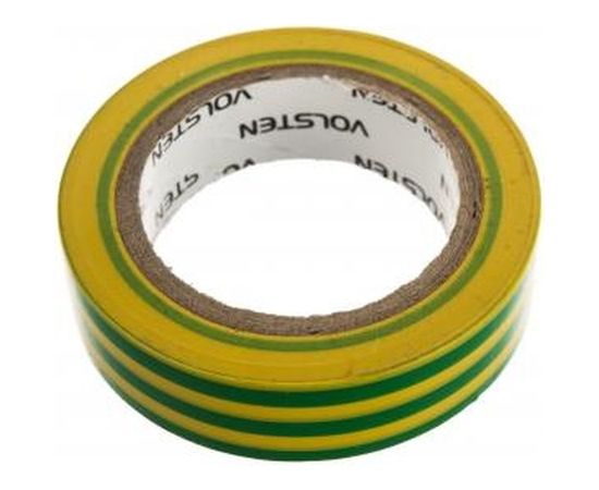 Изолента Volsten V02-7M-13х15-10 0,13х15 мм, желто-зеленая, 10 метров 10287 – изображение 2