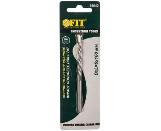 Сверло победитовое ударное по бетону (6х100 мм) FIT IT 34543 – изображение 2
