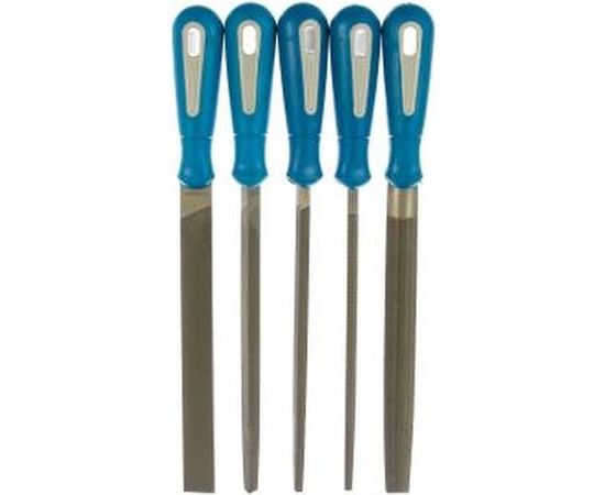 Напильники с двухкомпонентной ручкой: плоский, полукруглый, трехгранный, квадратный, круглый, №2, 200мм ЗУБР ЭКСПЕРТ 16651-20-H5 – изображение 2