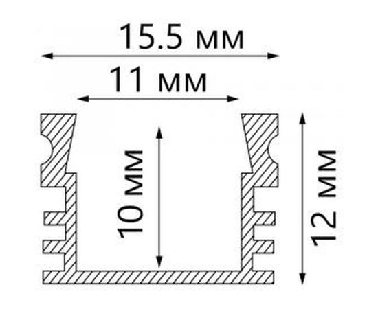 Накладной профиль FERON серебро 2м, с заглушкой, д/LED лент 10266 – изображение 2