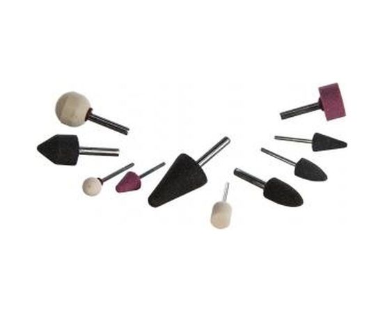 Набор абразивных мини-шарошек-насадок для дрелей (3,2/6 мм; 10 шт.) ЗУБР 35998-H10 – изображение 2