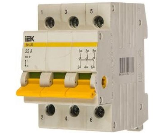 Выключатель нагрузки IEK ВН-32 25А/3П ИЭК MNV10-3-025 – изображение 2
