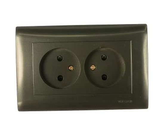 Двухместная розетка Volsten V01-14-R22-S Magenta Nero, 10001 – изображение 2