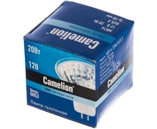 Галогенная лампа Camelion MR-16 20W 12V с защ.стеклом 3059 – изображение 2