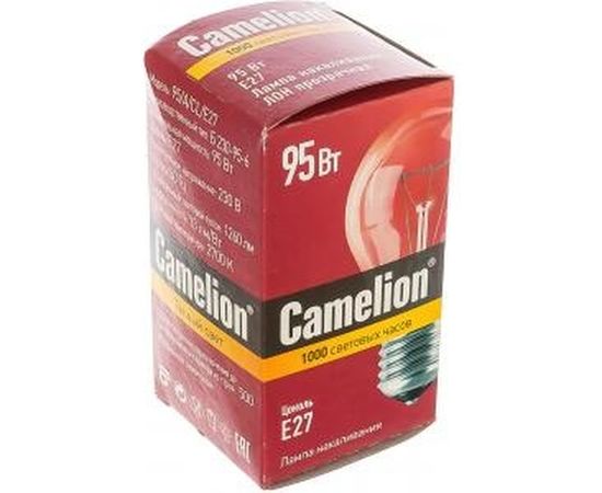 Электрическая лампа накаливания с прозрачной колбой Camelion 95/A/CL/E27, 10279 – изображение 2